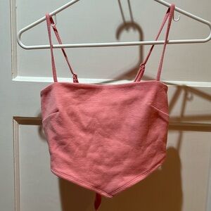 Spaghetti strap tie-back crop top